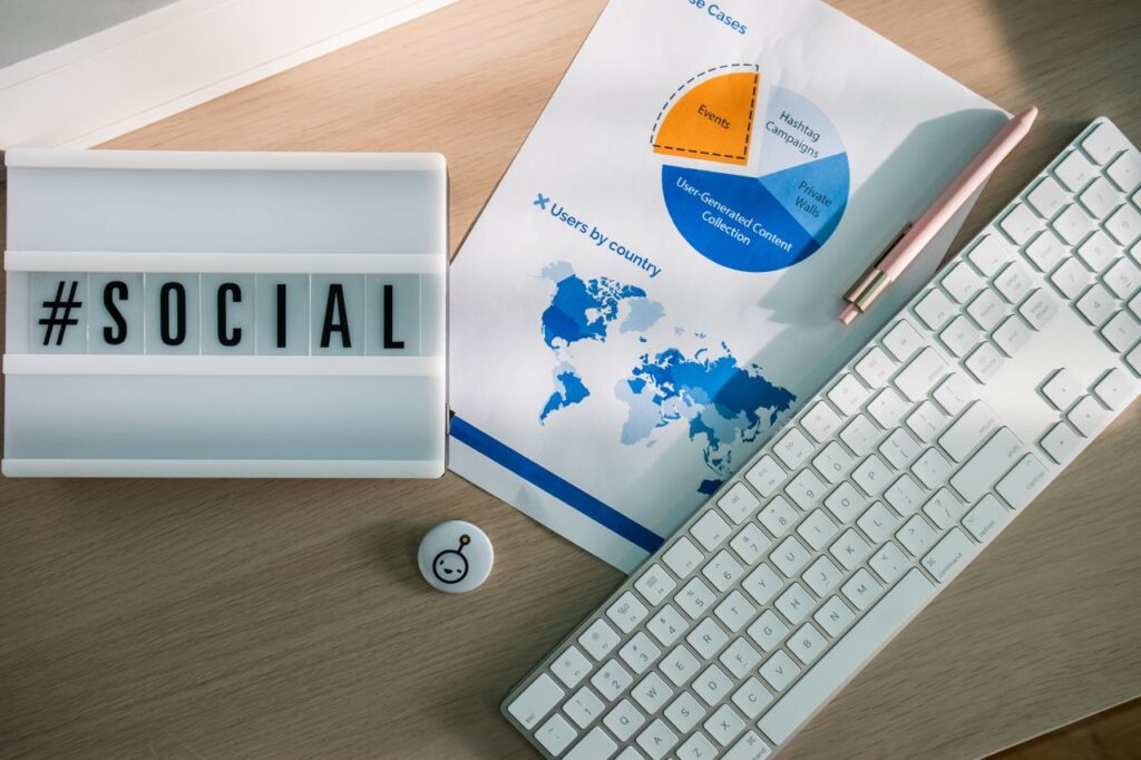 small business owner managing social media marketing